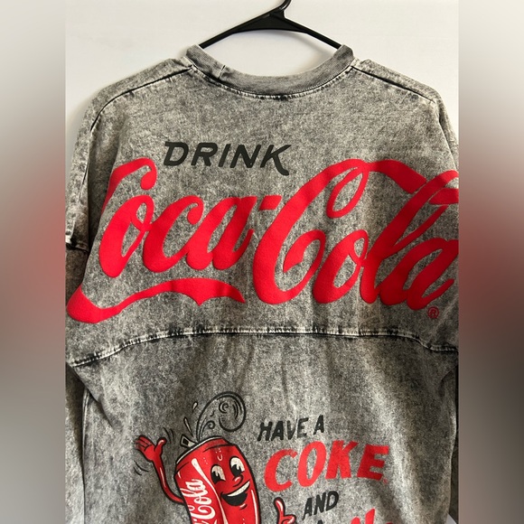Coca Cola Graphic Print Long Sleeve Spirit Jersey Tee gray Red classic Sz XS - Picture 4 of 8